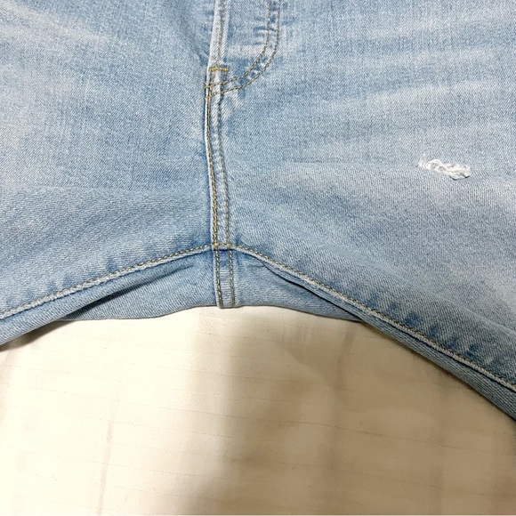 Levi's Wedgie Straight High Rise Raw Hem Distressed Jean Blue size 28 - Picture 7 of 16